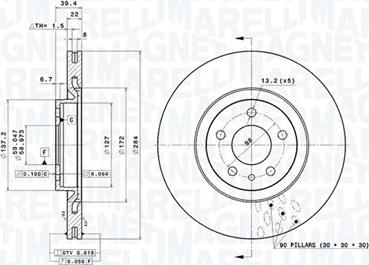 Magneti Marelli 360406028901 - Bremžu diski autodraugiem.lv