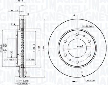 Magneti Marelli 360406079501 - Bremžu diski autodraugiem.lv