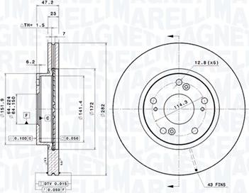 Magneti Marelli 360406072301 - Bremžu diski autodraugiem.lv