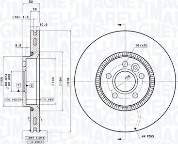 Magneti Marelli 360406077300 - Bremžu diski autodraugiem.lv