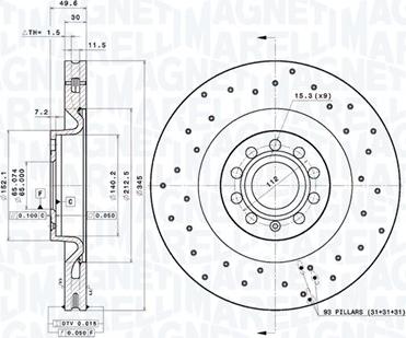 Magneti Marelli 360406149002 - Bremžu diski autodraugiem.lv