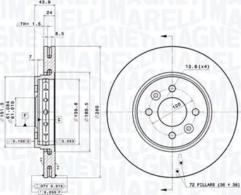 Magneti Marelli 360406145601 - Bremžu diski autodraugiem.lv