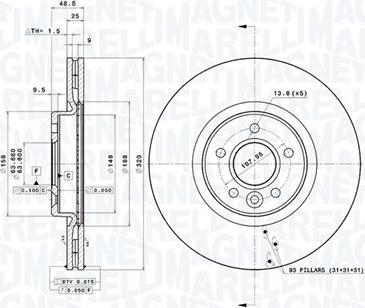 Magneti Marelli 360406156501 - Bremžu diski autodraugiem.lv