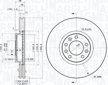 Magneti Marelli 360406152101 - Bremžu diski autodraugiem.lv