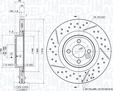 Magneti Marelli 360406161601 - Bremžu diski autodraugiem.lv