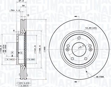 Magneti Marelli 360406167001 - Bremžu diski autodraugiem.lv