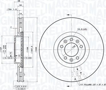 Magneti Marelli 360406109901 - Bremžu diski autodraugiem.lv