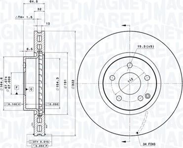 Magneti Marelli 360406109401 - Bremžu diski autodraugiem.lv