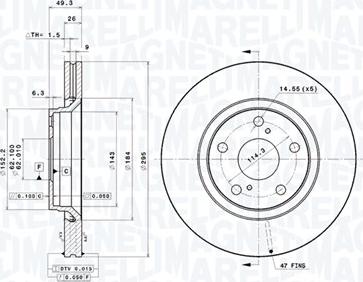 Magneti Marelli 360406109001 - Bremžu diski autodraugiem.lv