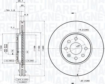 Magneti Marelli 360406108100 - Bremžu diski autodraugiem.lv