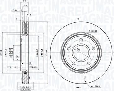 Magneti Marelli 360406119601 - Bremžu diski autodraugiem.lv