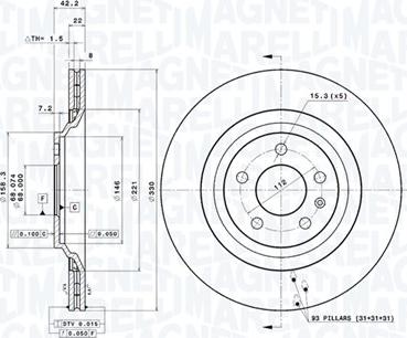 Magneti Marelli 360406116701 - Bremžu diski autodraugiem.lv