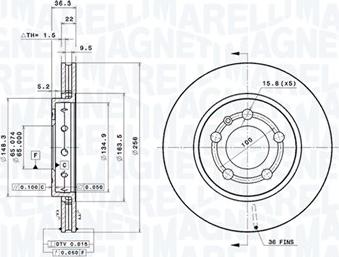 Magneti Marelli 360406111401 - Bremžu diski autodraugiem.lv