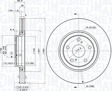 Magneti Marelli 360406111701 - Bremžu diski autodraugiem.lv