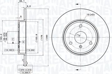 Magneti Marelli 360406118801 - Bremžu diski autodraugiem.lv