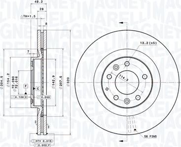 Magneti Marelli 360406189601 - Bremžu diski autodraugiem.lv