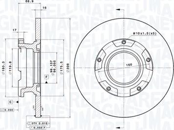 Magneti Marelli 360406189100 - Bremžu diski autodraugiem.lv