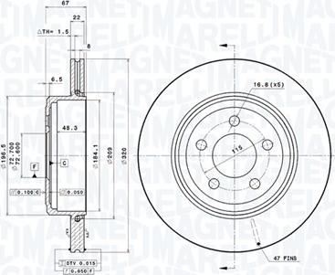 Magneti Marelli 360406189801 - Bremžu diski autodraugiem.lv