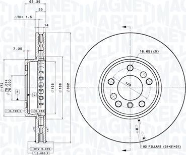 Magneti Marelli 360406184601 - Bremžu diski autodraugiem.lv