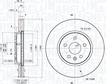 Magneti Marelli 360406185601 - Bremžu diski autodraugiem.lv