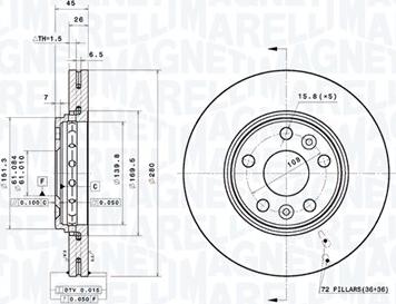 Magneti Marelli 360406185101 - Bremžu diski autodraugiem.lv