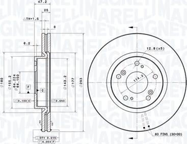 Magneti Marelli 360406185301 - Bremžu diski autodraugiem.lv