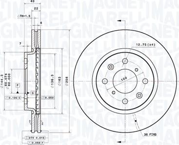 Magneti Marelli 360406185701 - Bremžu diski autodraugiem.lv