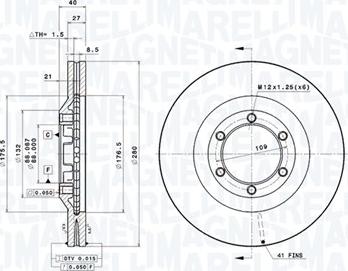 Magneti Marelli 360406186600 - Bremžu diski autodraugiem.lv