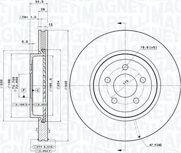 Magneti Marelli 360406186201 - Bremžu diski autodraugiem.lv