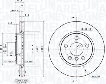 Magneti Marelli 360406180901 - Bremžu diski autodraugiem.lv