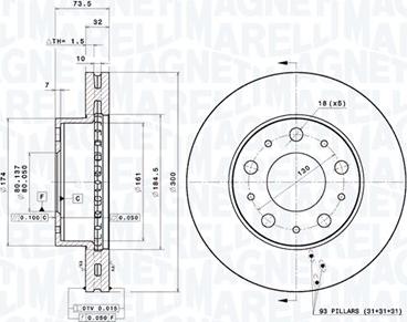 Magneti Marelli 360406180301 - Bremžu diski autodraugiem.lv