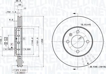 Magneti Marelli 360406180201 - Bremžu diski autodraugiem.lv