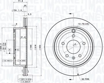 Magneti Marelli 360406188900 - Bremžu diski autodraugiem.lv