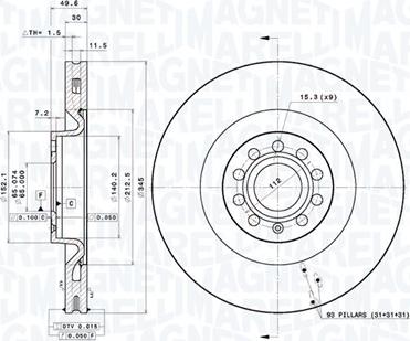 Magneti Marelli 360406188601 - Bremžu diski autodraugiem.lv