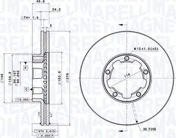 Magneti Marelli 360406188700 - Bremžu diski autodraugiem.lv