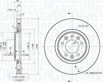 Magneti Marelli 360406182601 - Bremžu diski autodraugiem.lv