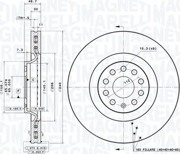 Magneti Marelli 360406182301 - Bremžu diski autodraugiem.lv