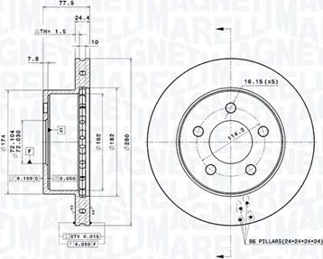 Magneti Marelli 360406124301 - Bremžu diski autodraugiem.lv