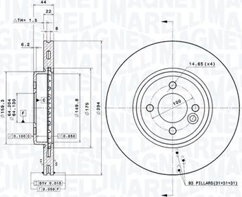 Magneti Marelli 360406123801 - Bremžu diski autodraugiem.lv