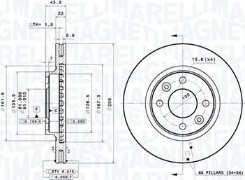 Magneti Marelli 360406179901 - Bremžu diski autodraugiem.lv