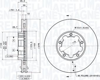 Magneti Marelli 360406212800 - Bremžu diski autodraugiem.lv