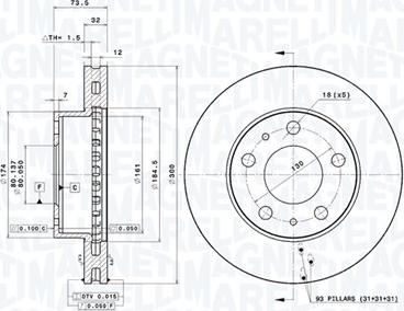 Magneti Marelli 360407100000 - Bremžu diski autodraugiem.lv