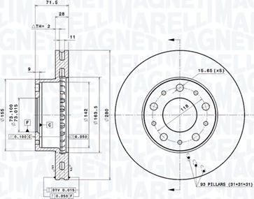 Magneti Marelli 360407100100 - Bremžu diski autodraugiem.lv