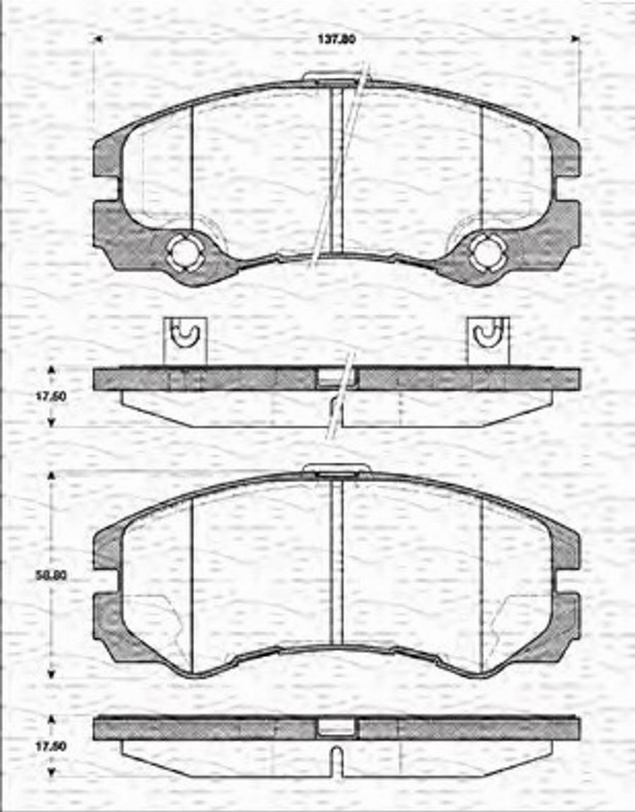 Magneti Marelli 363702161413 - Bremžu uzliku kompl., Disku bremzes autodraugiem.lv