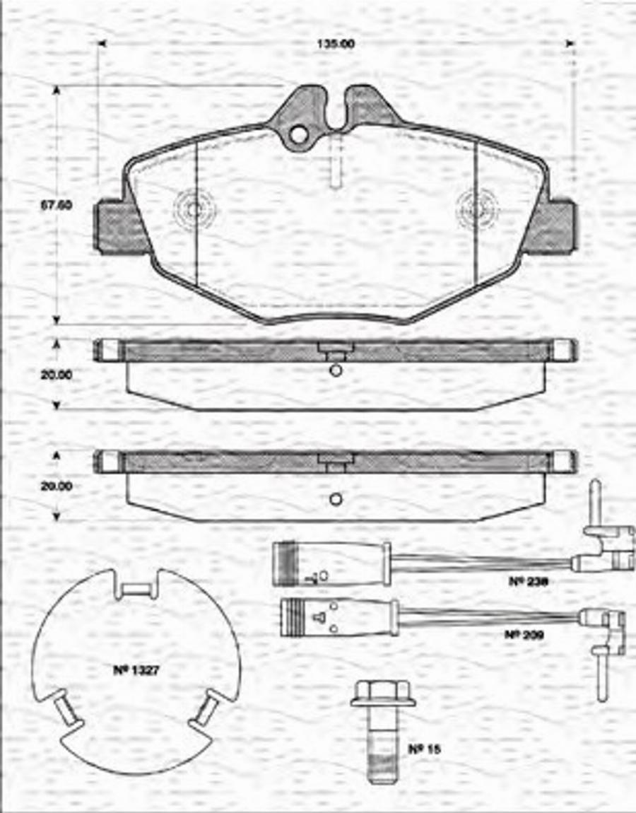 Magneti Marelli 363702161299 - Bremžu uzliku kompl., Disku bremzes autodraugiem.lv