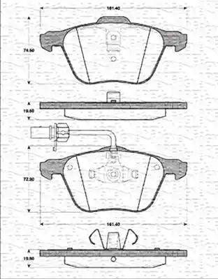 Magneti Marelli 363702161228 - Bremžu uzliku kompl., Disku bremzes autodraugiem.lv