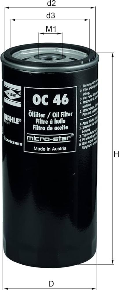 KNECHT OC 46 - Eļļas filtrs autodraugiem.lv