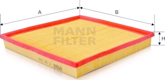 Mann-Filter C 30 100 - Gaisa filtrs autodraugiem.lv