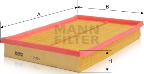 Mann-Filter C 2990 - Gaisa filtrs autodraugiem.lv