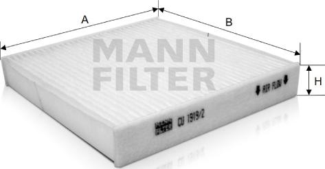 Mann-Filter CU 1919/2 - Filtrs, Salona telpas gaiss autodraugiem.lv